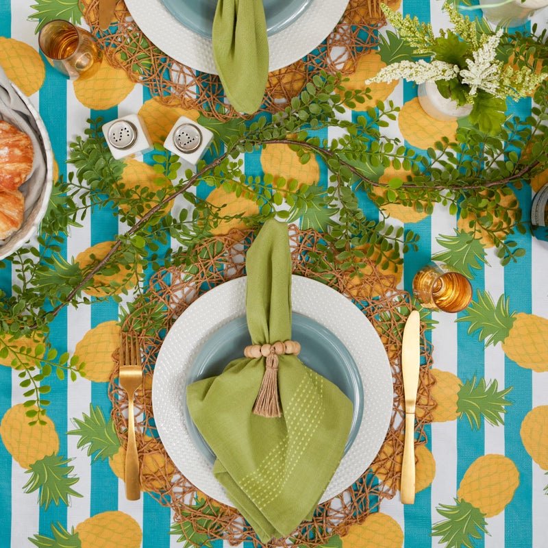 DII Flannel Backed Outdoor Vinyl Collection, Machine Washable, 60 x 120, Pineapple - Image 5